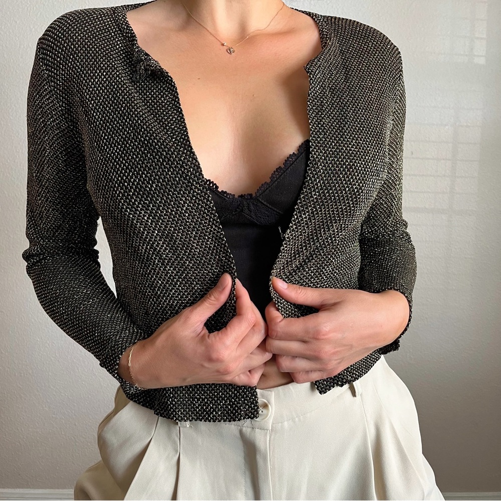 vintage 80s/90s gold cardigan